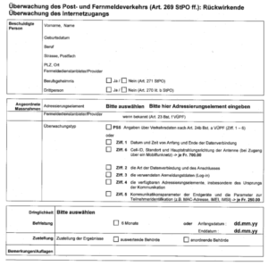 Verweigerte Einsicht in Anordnungsformulare für Überwachungsmassnahmen