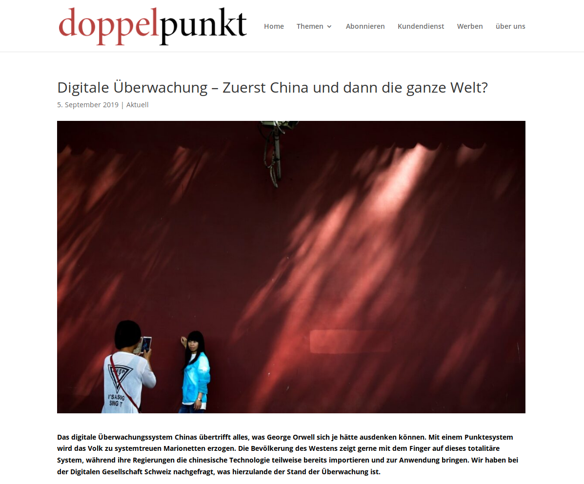 Digitale Überwachung – Zuerst China und dann die ganze Welt?